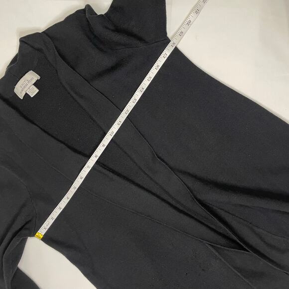 Knit by Hampshire Studio Black Cardigan Sweater Open Front Long Sleeve Sz Small - Picture 5 of 7